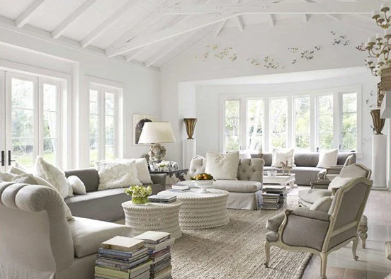 French Home Interiors Living room with a mix of styles.