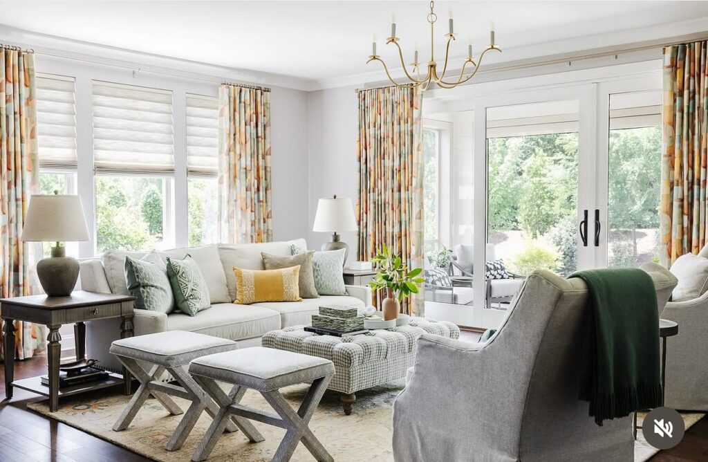 Revolution fabrics in a family room with a lot of sun to show performance.