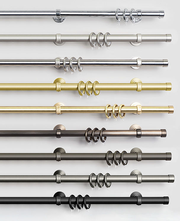 Drapery ideas showing curtain rod hardware options