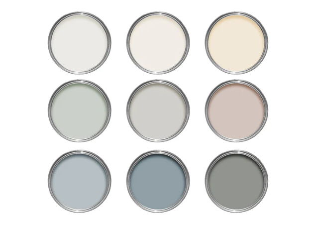 French Home Interiors Paint color Palette in soft tones.