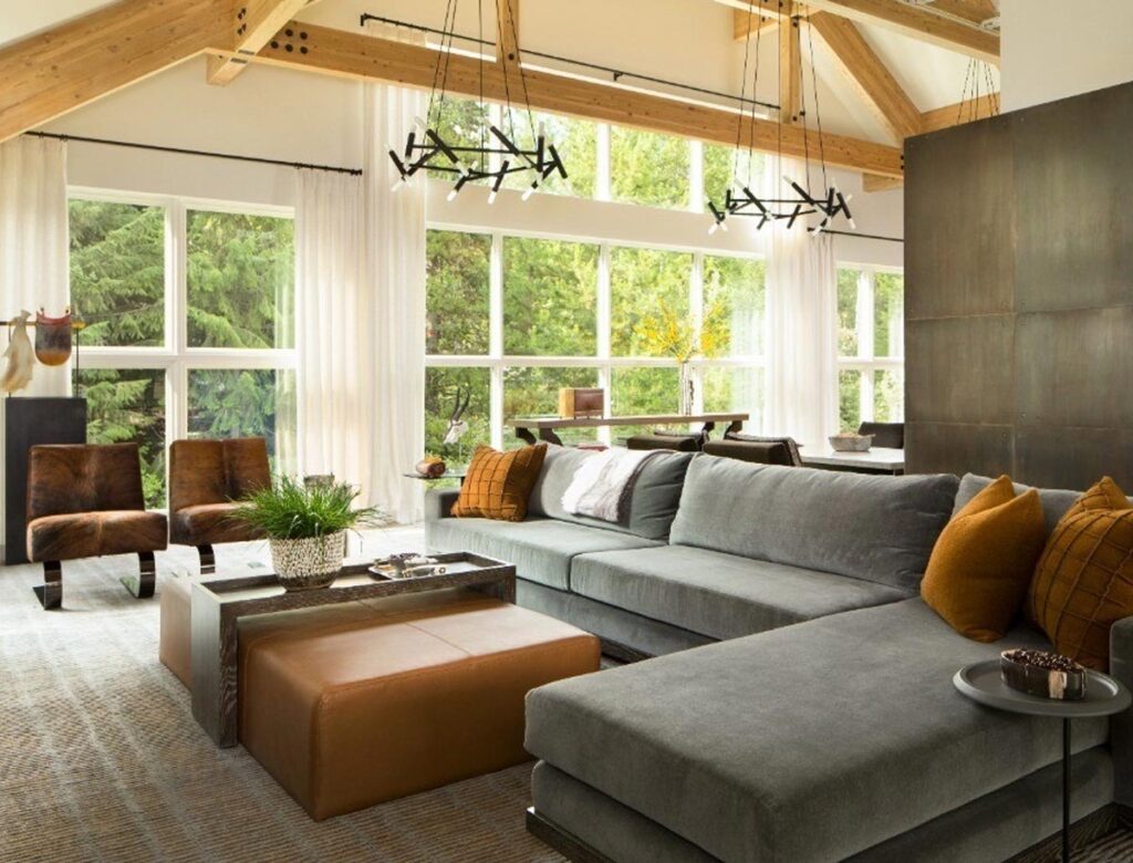Drapery idea with neutral linen curtains in warm ivory