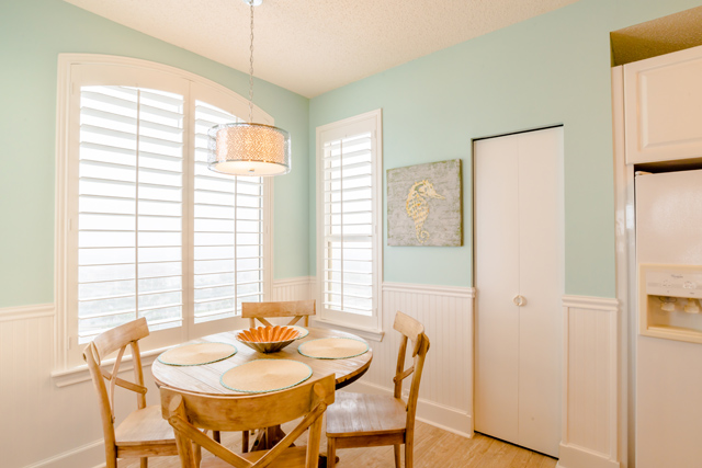 Shutters installed in a kitchen area.