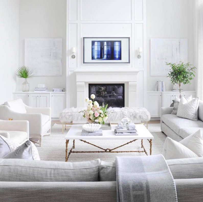 French Home Interiors Living room with a mix of French and Modern style furniture.